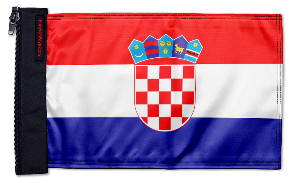 Croatia 12"x18" Forever Wave Flag for Bronco