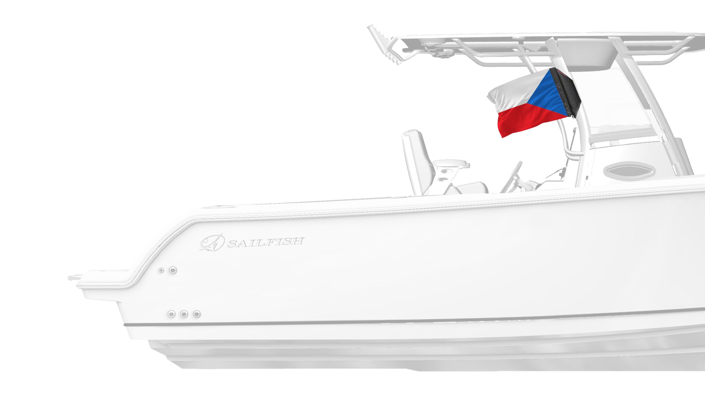 Czech Republic 12"x18" Forever Wave Flag for Boats