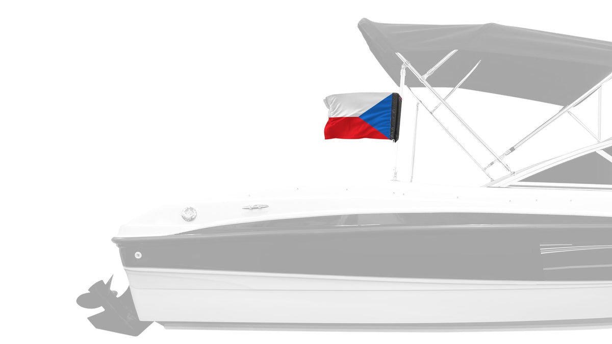 Czech Republic 12"x18" Forever Wave Flag for Boats