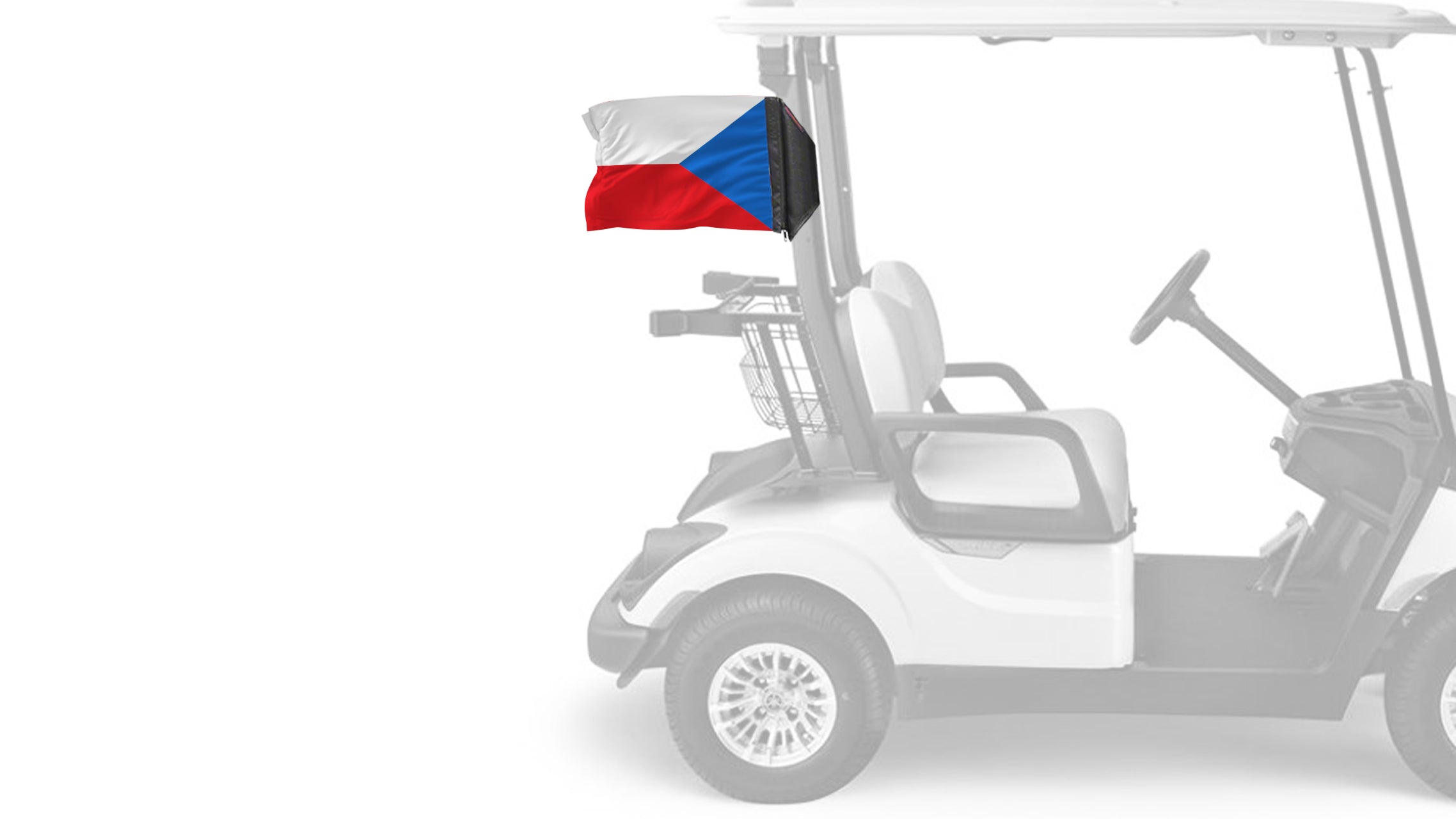Czech Republic 12"x18" Forever Wave Flag for Golf Carts