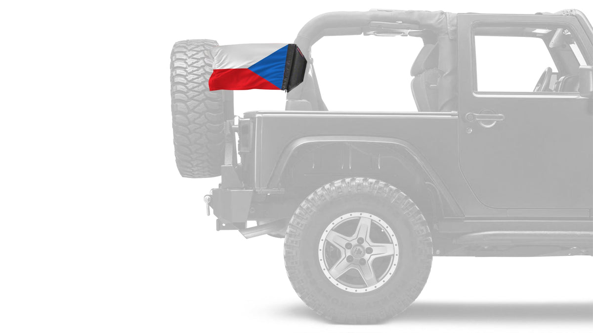Czech Republic 12"x18" Forever Wave Flag for Jeep Wrangler TJ 1996-2006