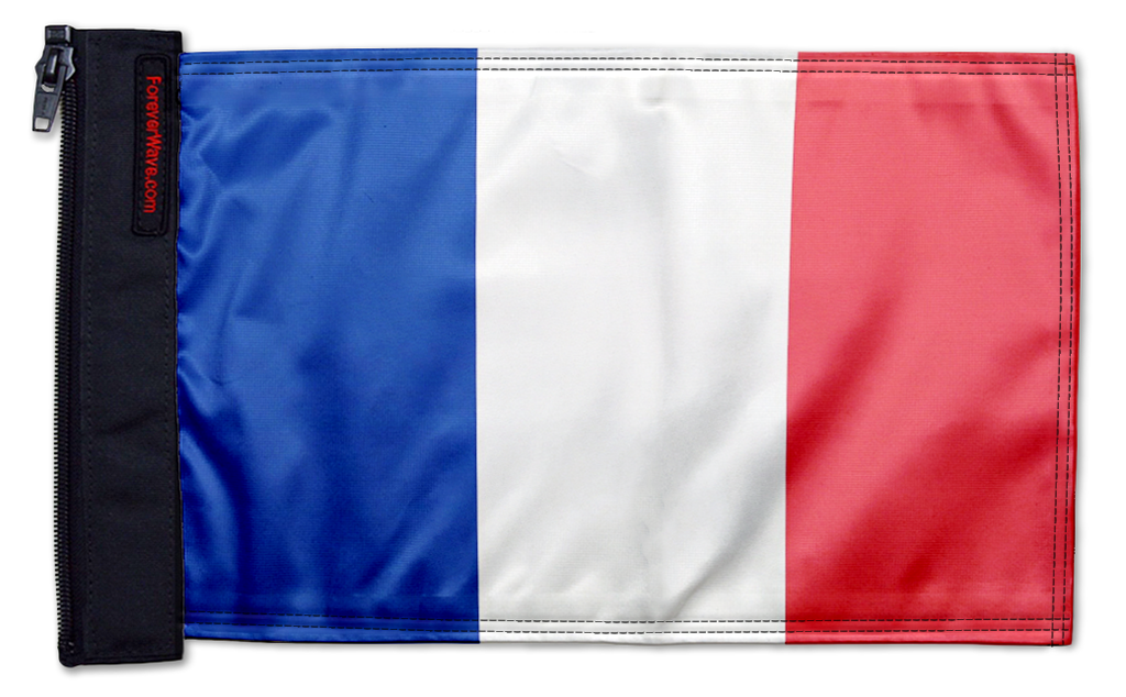 France 12"x18" Forever Wave Flag for Bronco