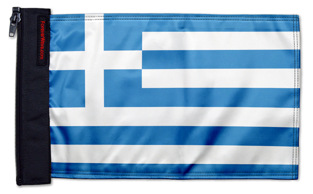 Greece 12"x18" Forever Wave Flag for Boats