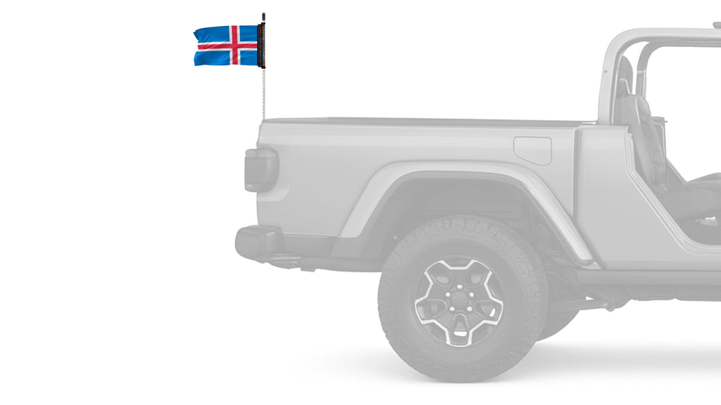 Iceland 12"x18" Forever Wave Flag for Jeep Wrangler TJ 1996-2006