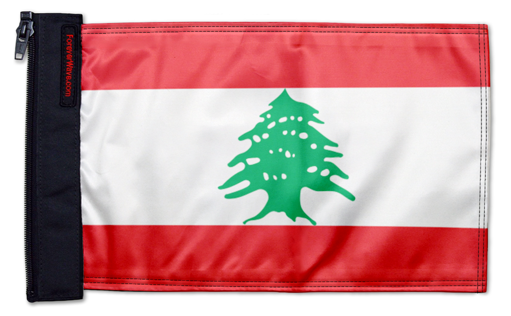 Lebanon 12"x18" Forever Wave Flag for Jeep Wrangler JLU 4-Door 2018-Present