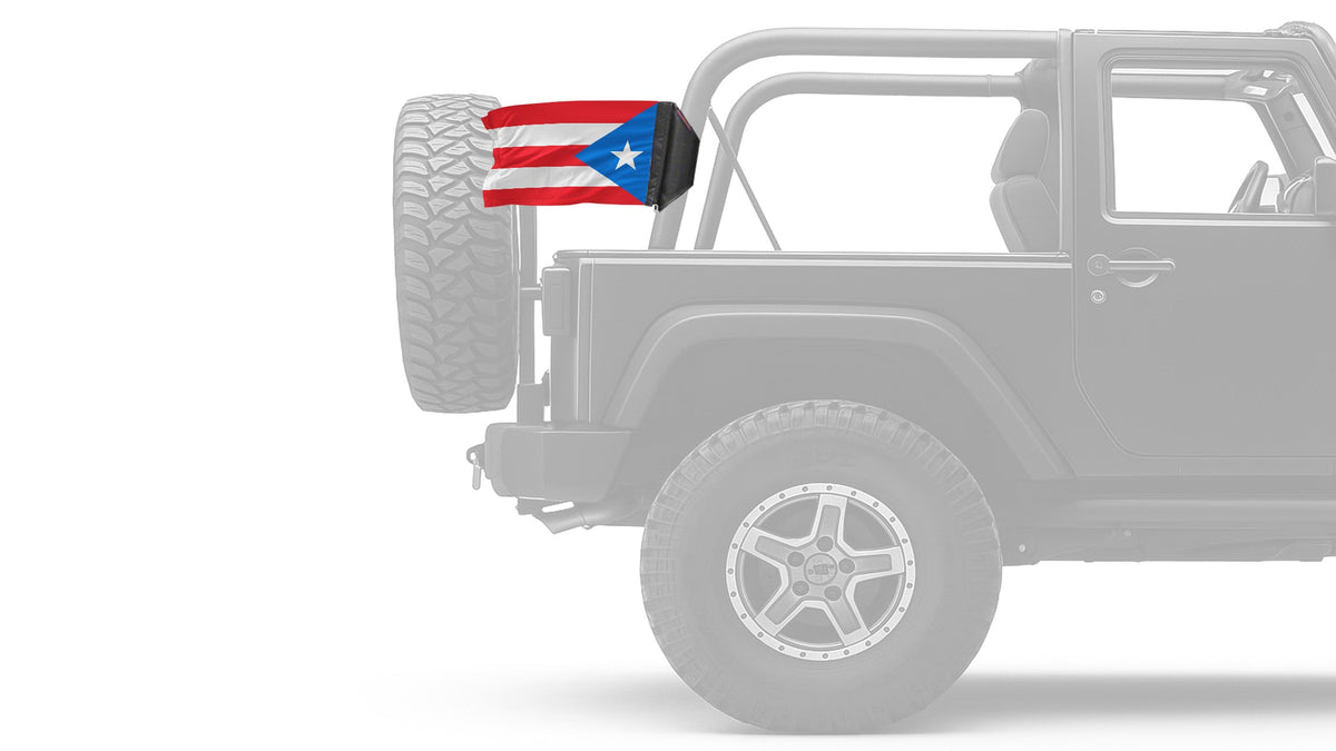 Puerto Rico 12"x18" Forever Wave Flag for Jeep Wrangler JK 2-Door 2007-2018