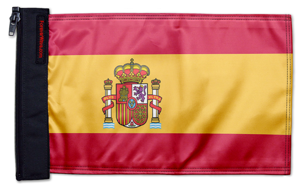 Spain 12"x18" Forever Wave Flag for Boats