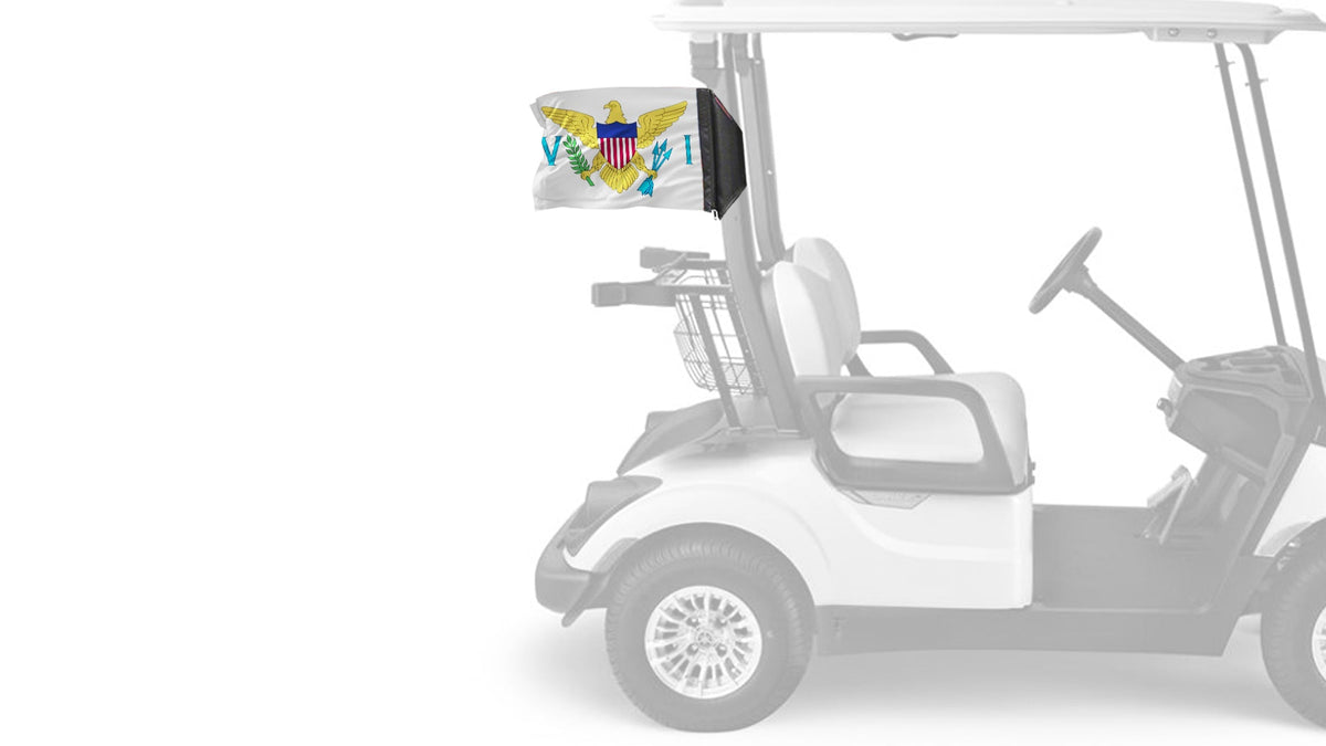 US Virgin Islands 12"x18" Forever Wave Flag for Golf Carts