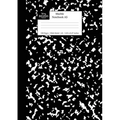 Marble Notebook A5: Black Marble Wide Rule Journal - Paperback