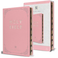 KJV Holy Bible, Giant Print Thinline Large Format, Pink Premium Imitation Leather with Ribbon Marker, Red Letter, and Thumb Indexâ - Bonded Leather