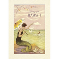 Vintage Lined Notebook Greetings from Hawaii, Mermaid