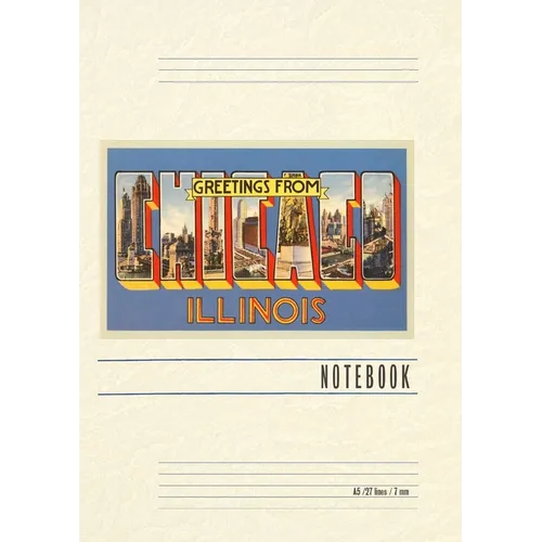 Vintage Lined Notebook Greetings from Chicago, Illinois - Paperback