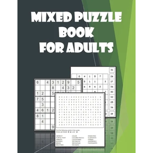 Mixed Puzzle book for Adults: Word search, Sudoku, Number Blocks - Brain teasers for adults - Paperback