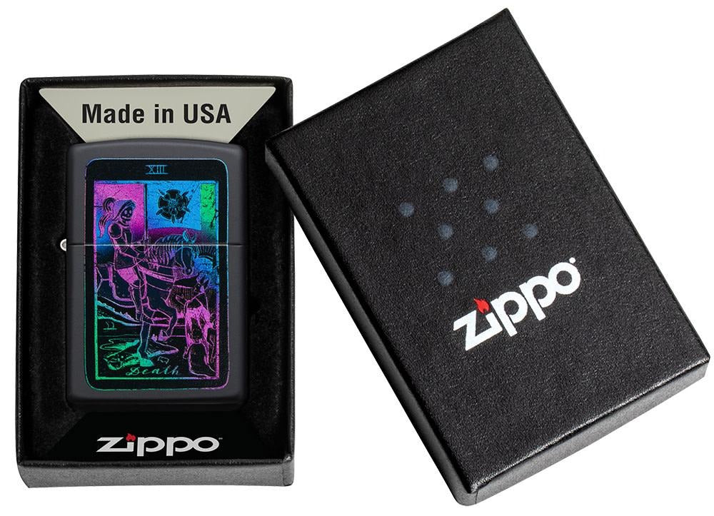 Zippo Tarot Card Black Light Black Matte Windproof Lighter #49698