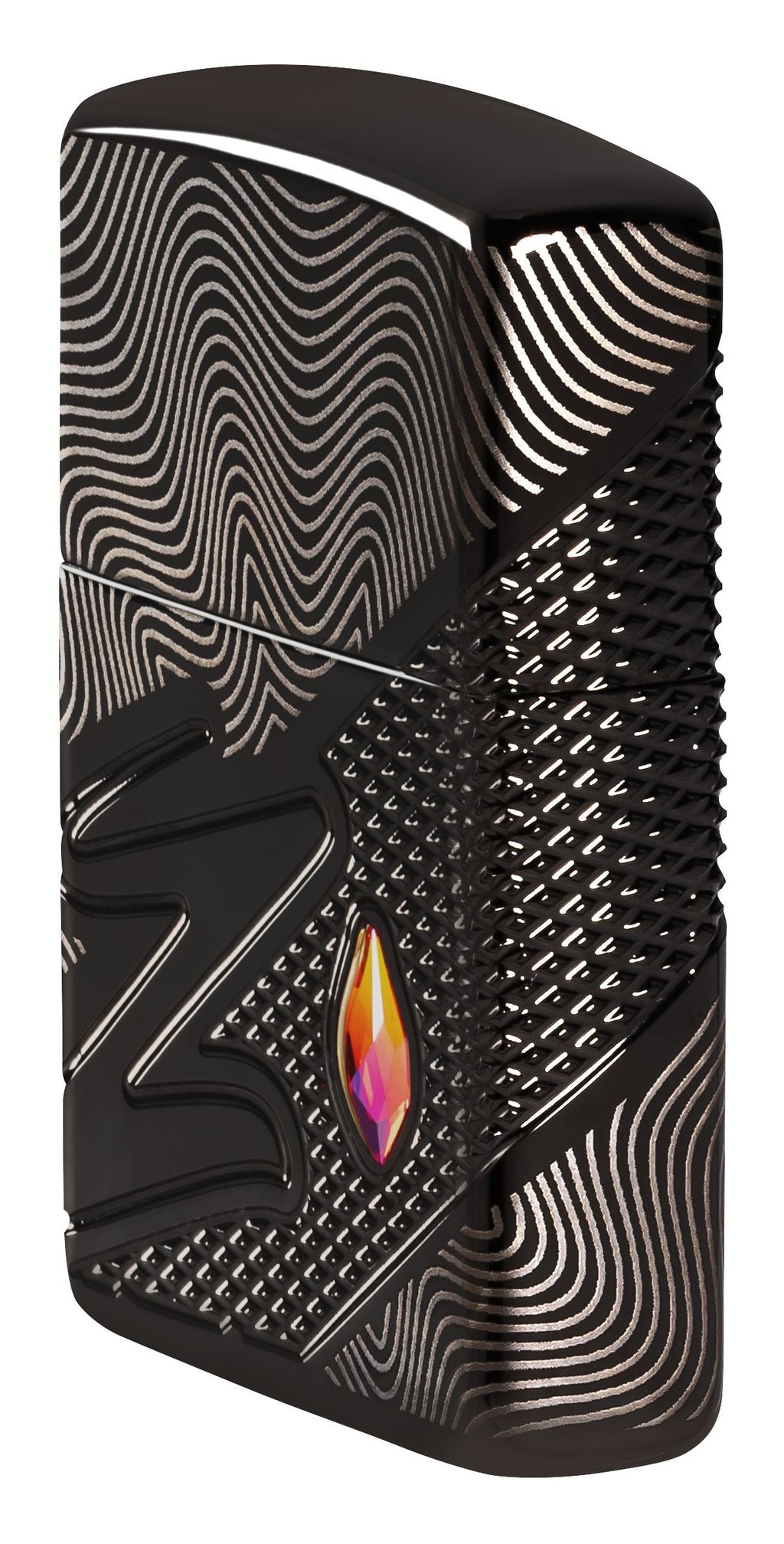 Zippo Z Crystal Design, High Polish Black Armor Lighter #46928