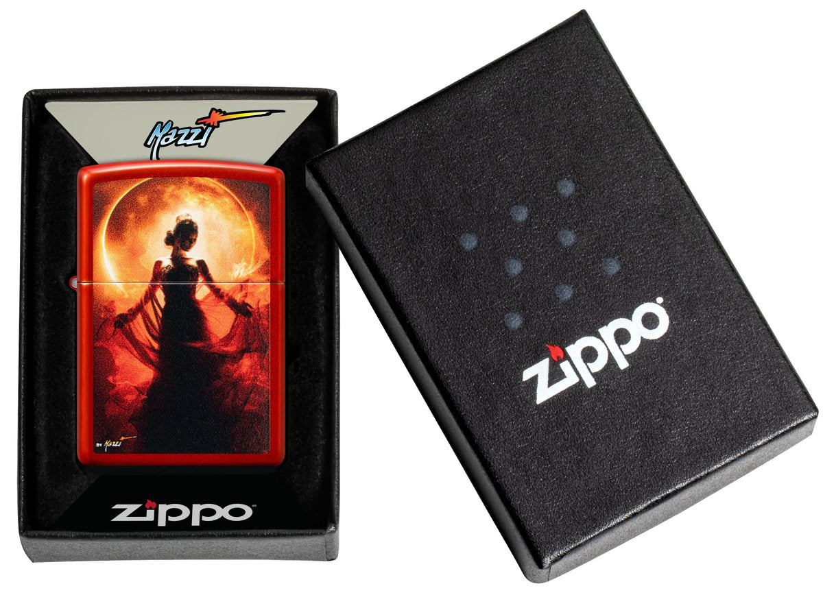 Zippo Mazzi Spiritual Lady Design, Metallic Red Lighter #46410