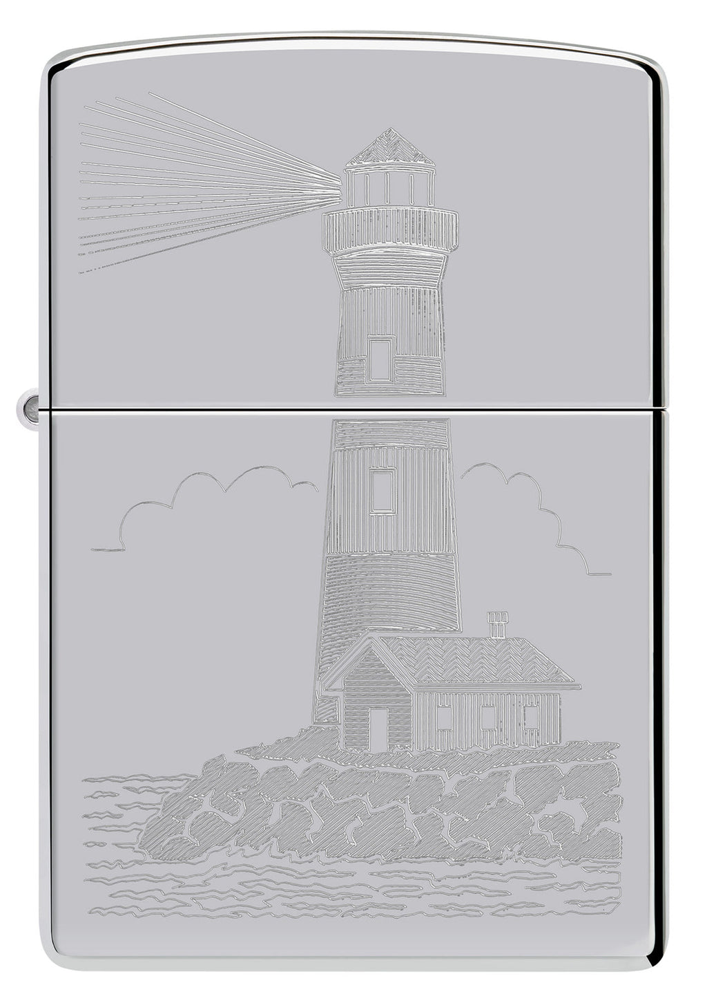 Zippo Lighthouse Design, High Polish Chrome Finish Lighter #46725