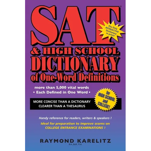 SAT & High School Dictionary of One-Word Definitions - Paperback