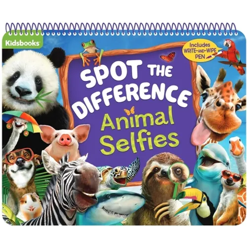 Spot the Difference: Animal Selfies (Includes Write-And-Wipe Pen) - Spiral
