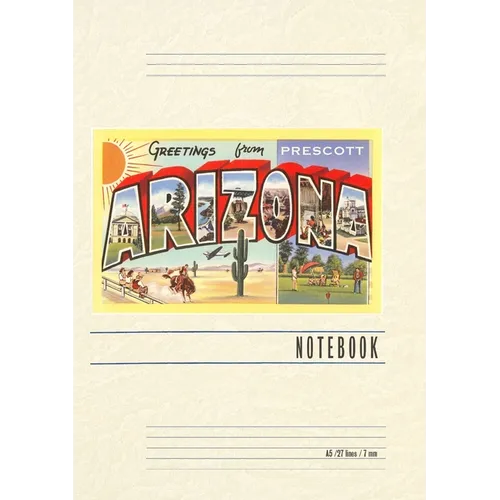 Vintage Lined Notebook Greetings from Prescott, Arizona - Paperback