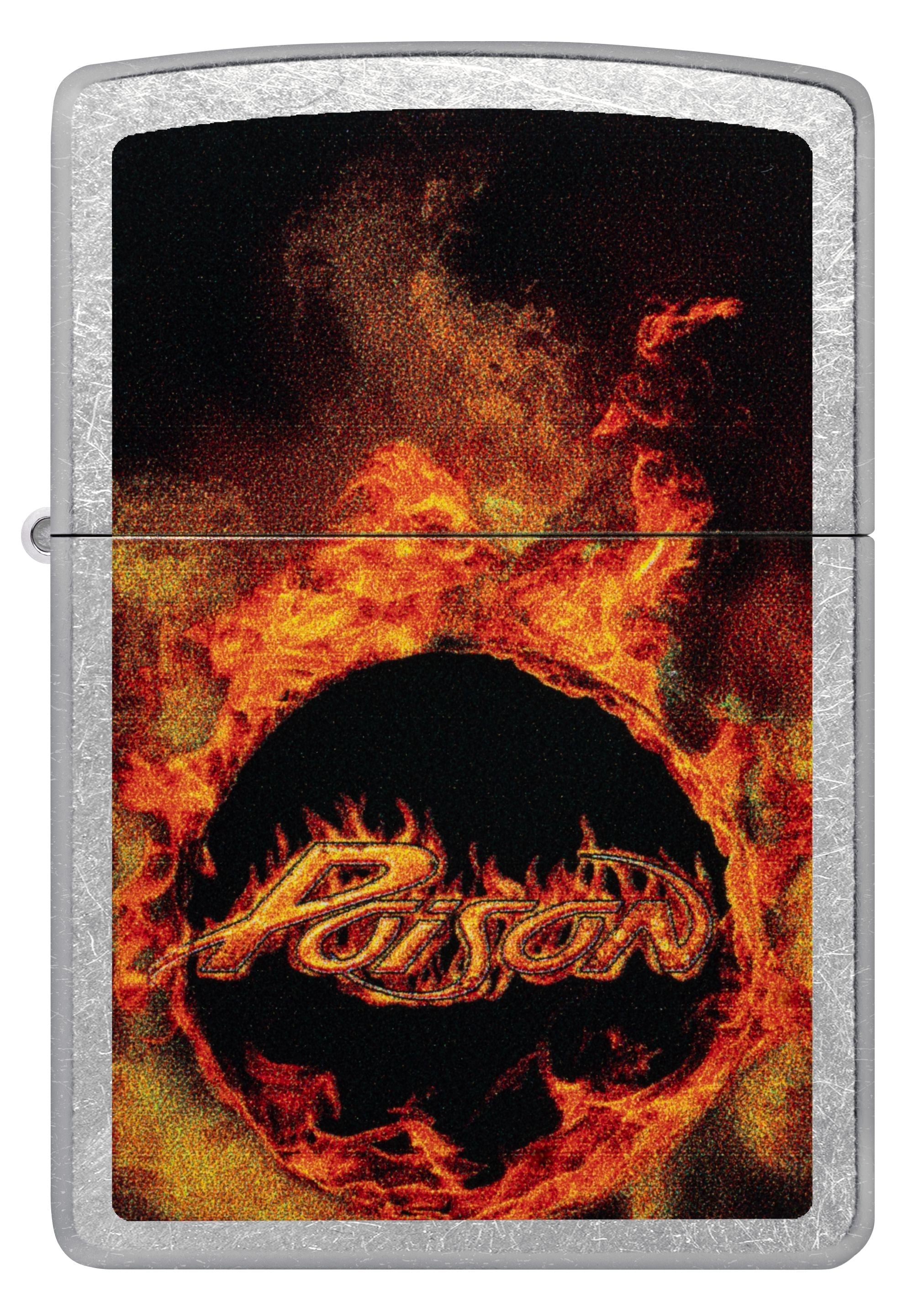 Zippo Poison Flaming Logo Street Chrome Lighter #47230