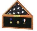 Flag Medal Display Case combo with Oak/Cherry & 3'x5' flag
