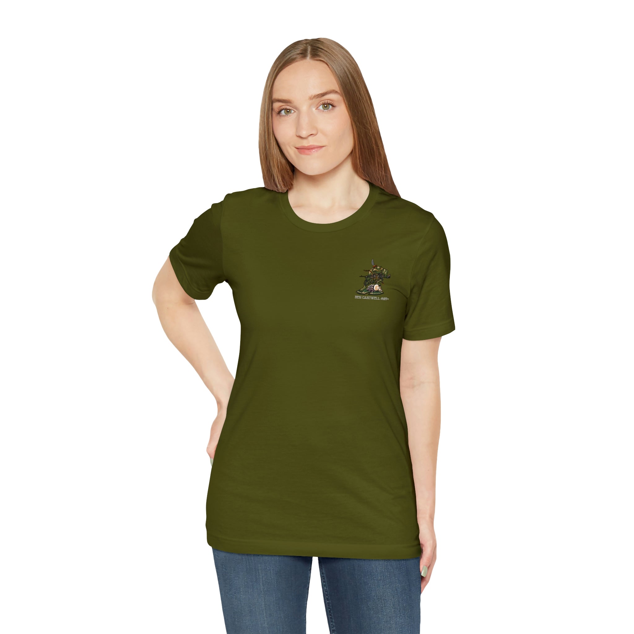 240 Machine Gun Frog - Front Print - Short Sleeve Tee