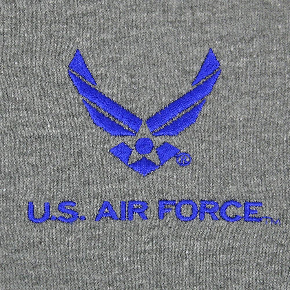 Air Force Wings Embroidered Full Zip Hood (Grey)