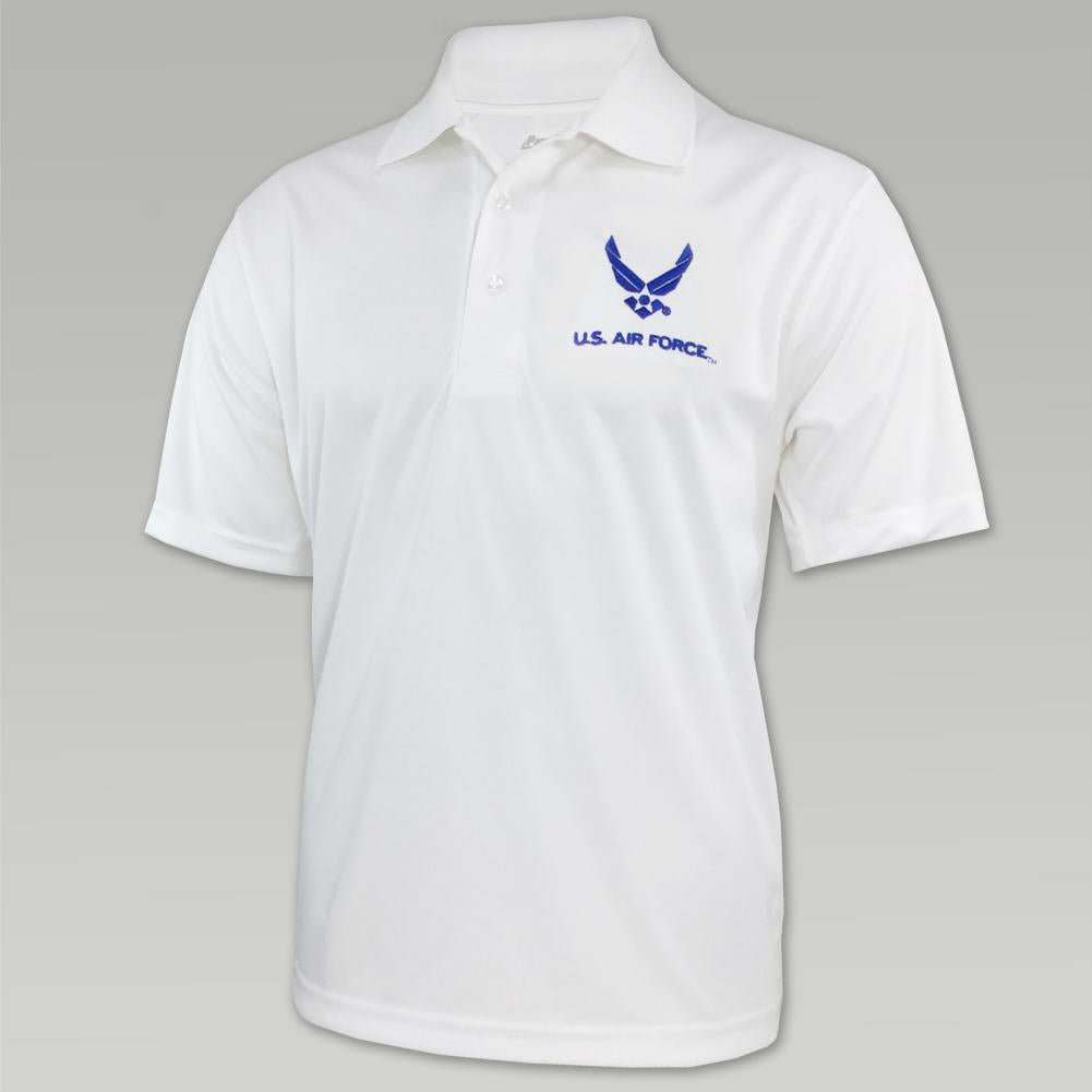 Air Force Wings Embroidered Performance Polo (White)
