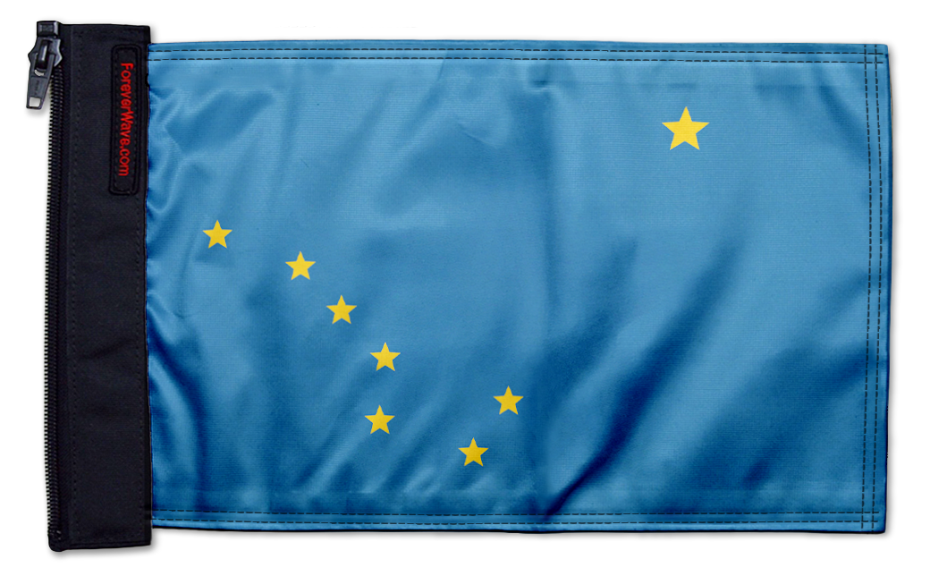 State Flag Alaska 12"x18" Forever Wave Flag for Jeep Wrangler TJ 1996-2006