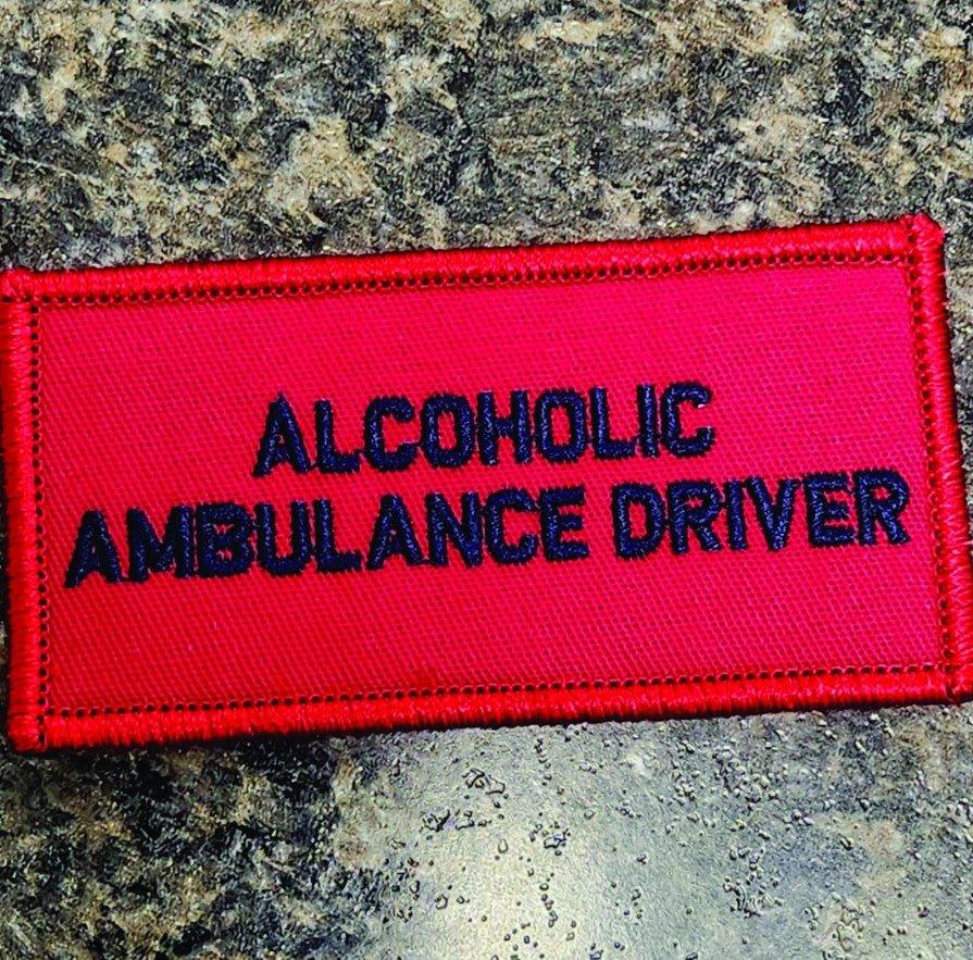 ASOS - Alcoholic Ambulance Driver - 2x4 Patch - Red w/Navy