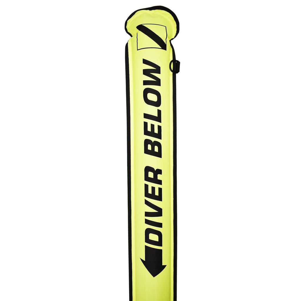 Scuba Diving 4.5ft Over Bottom Surface Marker w/ Open Pressure Valve, Yellow