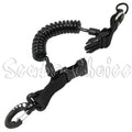 Scuba Diving  Shark Coil Lanyard with 1 Snap and Quick Release Buckles Black