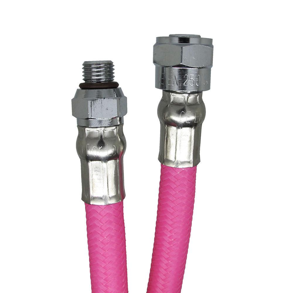 Scuba Choice 24" Colored Low Pressure Nylon Braided Hose for 2nd Stage Reg and Octo, Pink