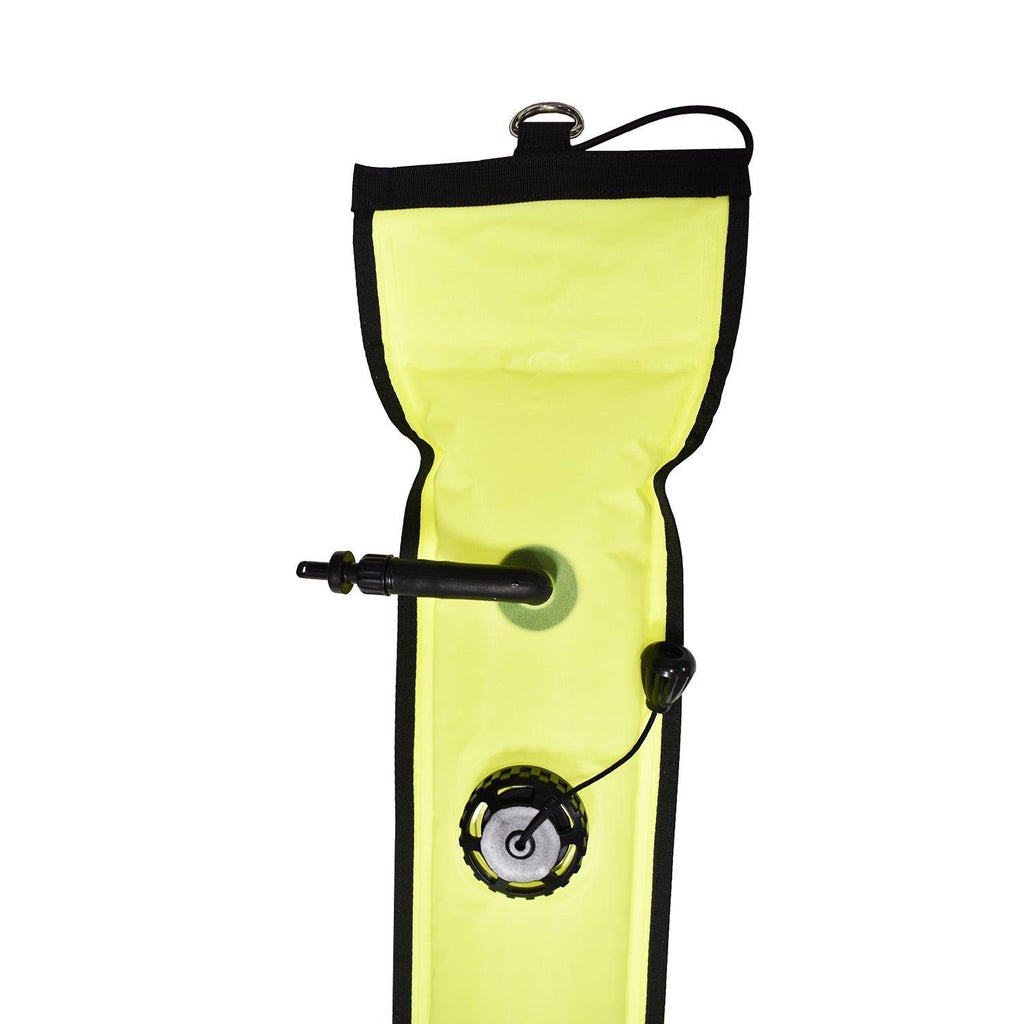 Scuba Diving 4.5ft Over Bottom Surface Marker w/ Open Pressure Valve, Yellow