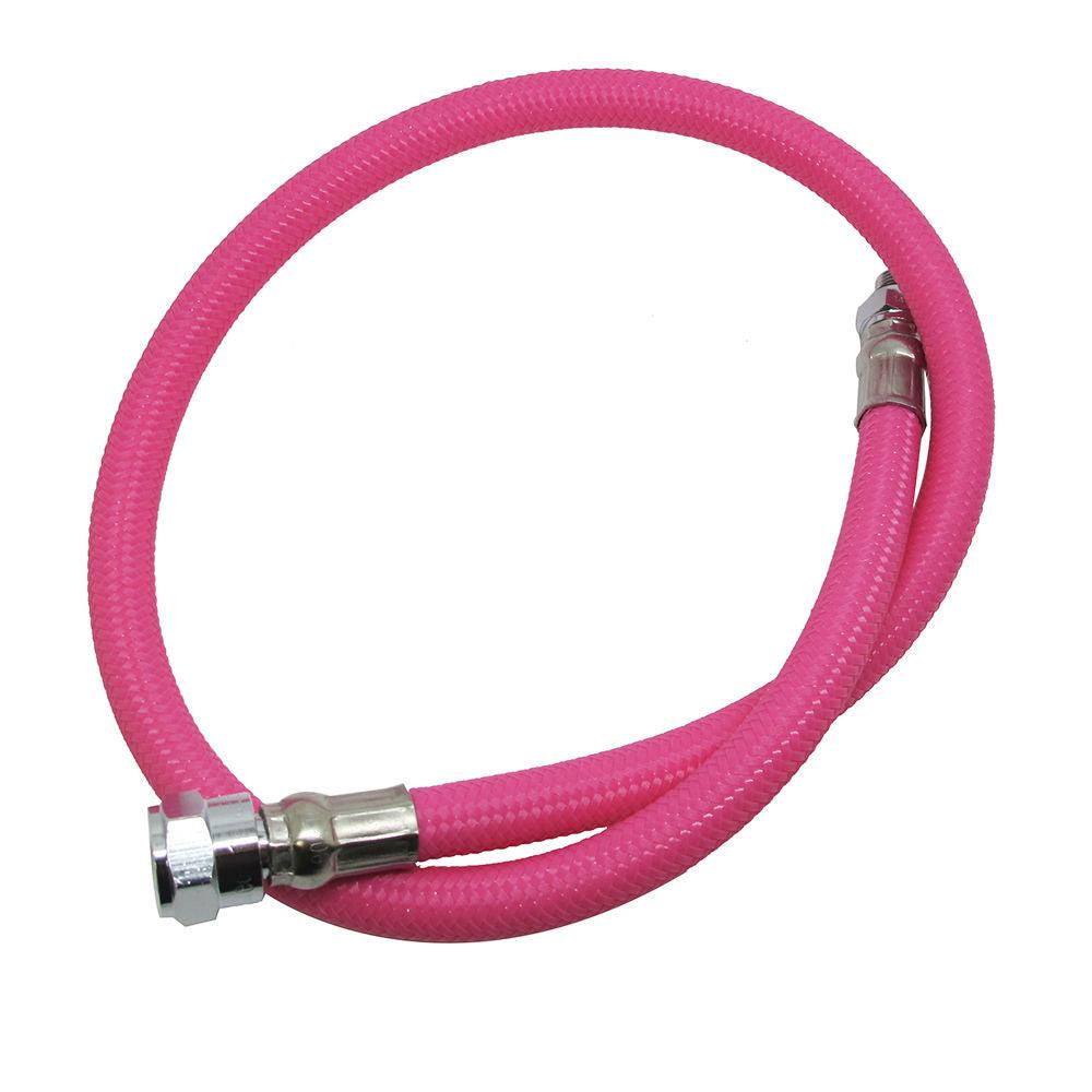 Scuba Choice 24" Colored Low Pressure Nylon Braided Hose for 2nd Stage Reg and Octo, Pink
