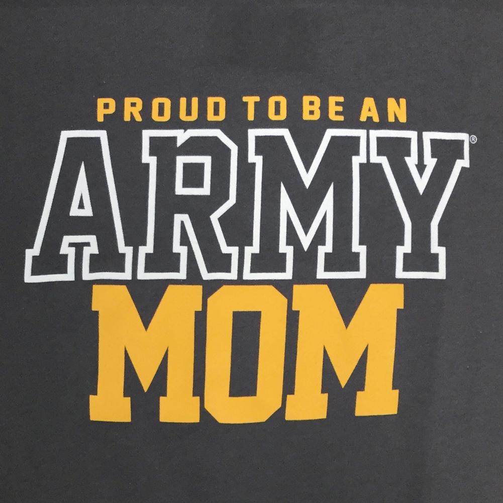 Army Ladies Proud Mom T-Shirt (Grey)