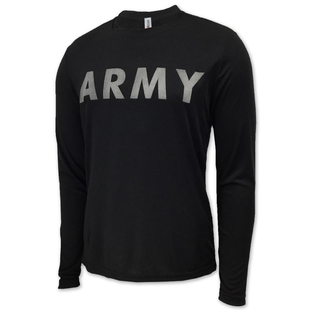 Army Long Sleeve Performance T (Black)