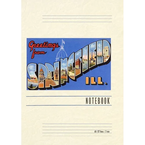 Vintage Lined Notebook Greetings from Springfield, Illinois