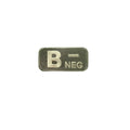 B- Blood Type Light Green Patch with Hook Fastener