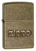 Zippo Stamped Logo Classic Antique Lighter, Brass Finish #28994