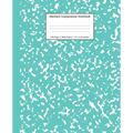 Marbled Composition Notebook: Turquoise Marble Wide Ruled Paper Subject Book - Paperback
