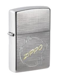Zippo Vintage Script Laurel Design, Linen Weave Chrome Lighter #49879
