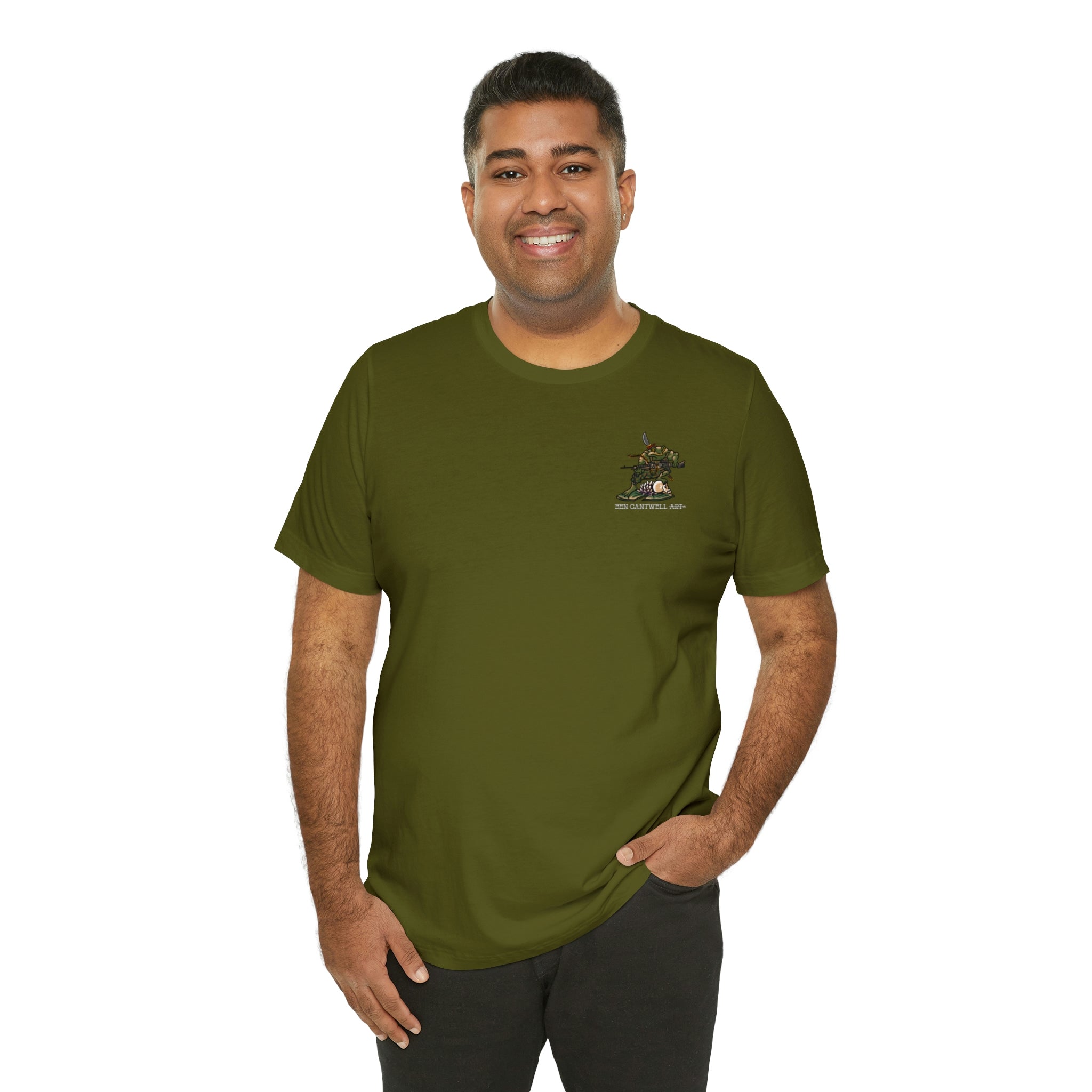 240 Machine Gun Frog - Front Print - Short Sleeve Tee