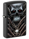 Zippo Evil Skull and Bone Cage Design, Black Matte Lighter #48896