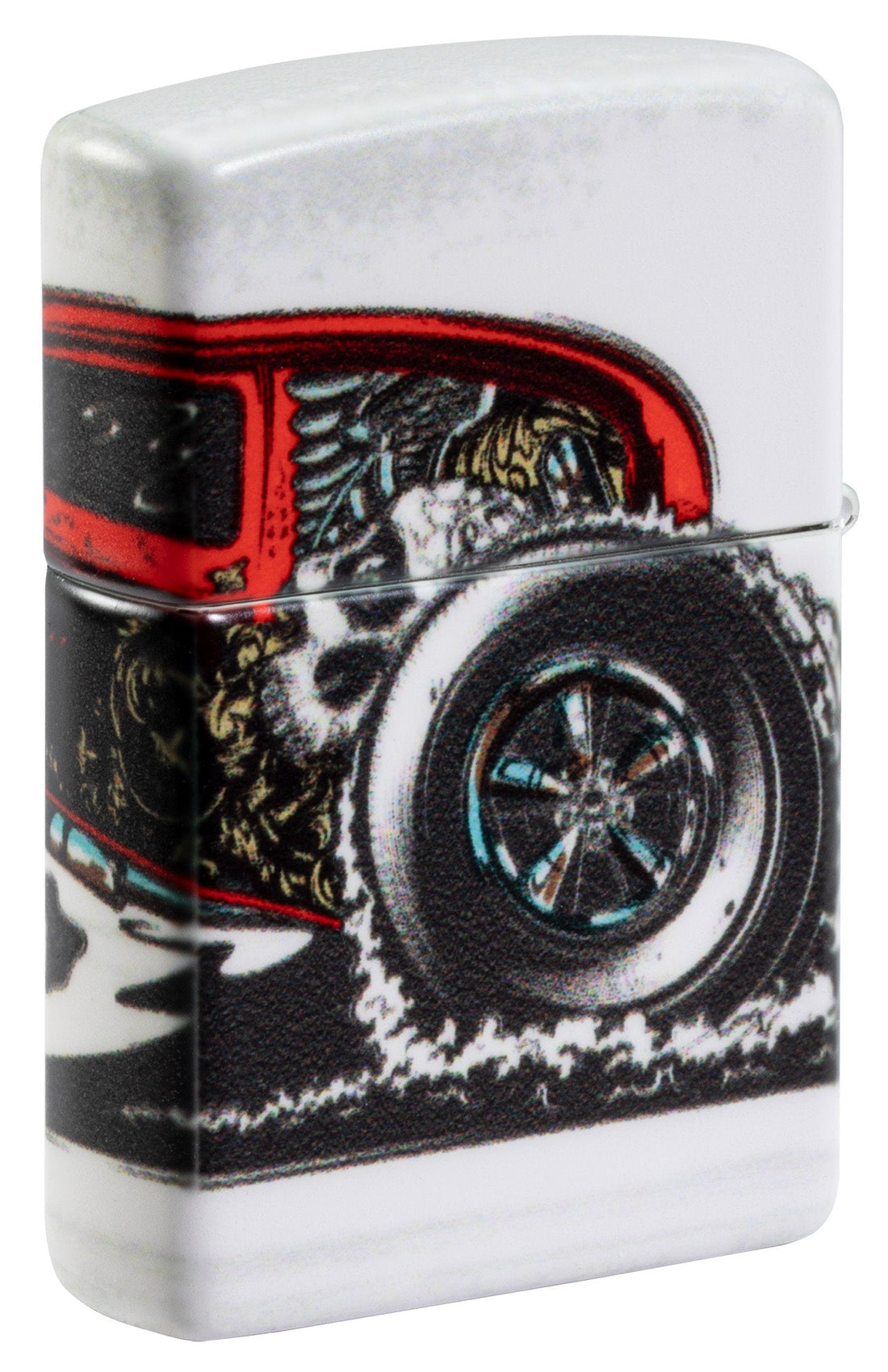 Zippo Classic Hot Rod 540 Design, White Matte Lighter #48660