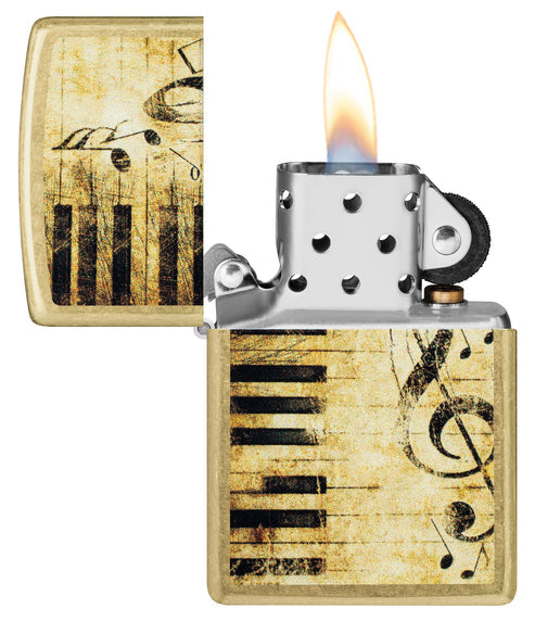 Zippo Nothing but Treble Design, Street Brass Finish Lighter #46712