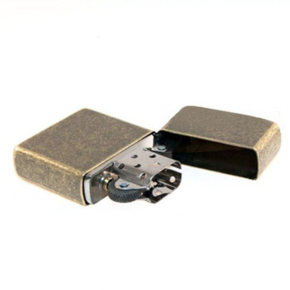 Zippo Antique Brass Rustic Classic Design, Genuine Windproof Lighter #201FB