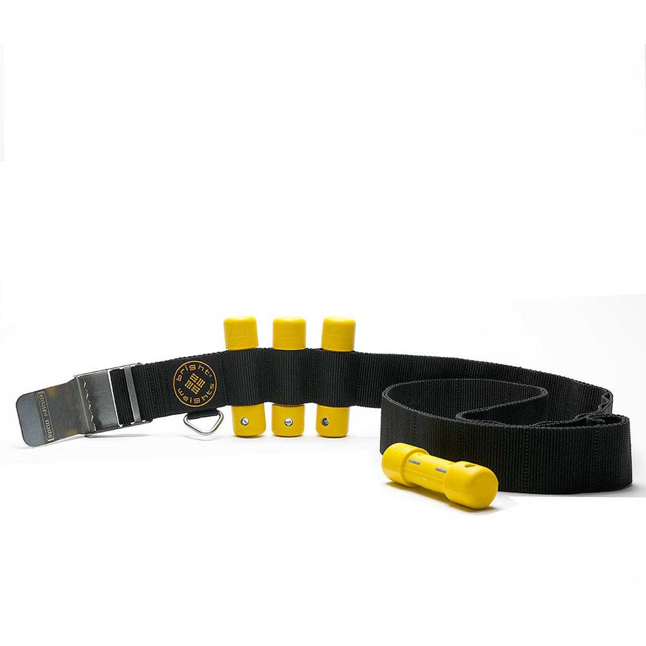 Scuba Diving Black Weight Belt w/4PCs Yellow Slug Weights Set