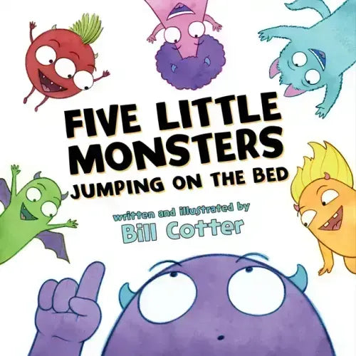 Five Little Monsters Jumping on the Bed - Board Book